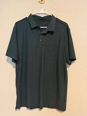 Vuori Men's Forest Green Polo with Chest Pocket